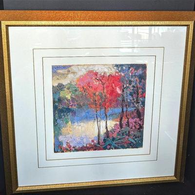 Framed Field and Flower Giclee Print by American Painter Max Hayslette
