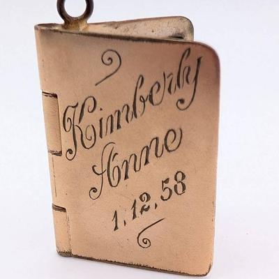 Antique Locket 1/20 12K G. F. Book Locket with Inscription
