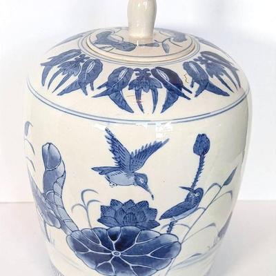Large Blue and White Chinese Ginger Jar