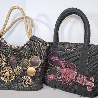 2 Straw Handbags | Adrienne Vittadini | Lulu Guiness