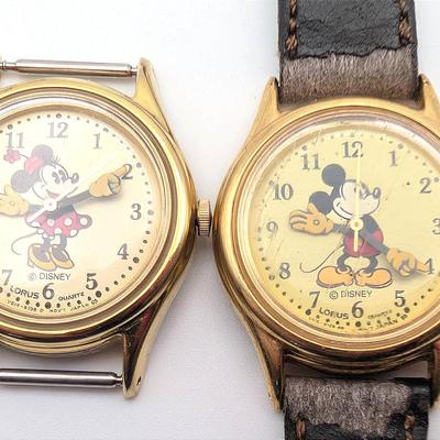 Vintage Lorus Mickey Mouse and Minnie Mouse Watches