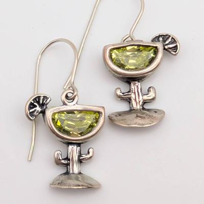 Sterling Silver Silpada Margarita Peridot Fishhook Earrigns
