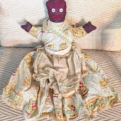 Antique Hand Sewn Rag Cloth Bed Doll 