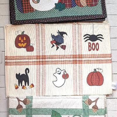 3 Sets Of Fall Halloween Themed Placemats 