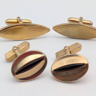 Cufflink Collection | 2 Pairs of Gold Tone Cufflinks | Swank | Anson