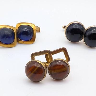 Cufflink Collection | 3 Pairs of Vintage Cufflinks | Hickok | Swank