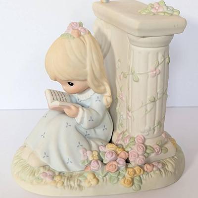 Vintage Precious Moments "By Grace We Have Communion w/God" Figure with New Tesstament