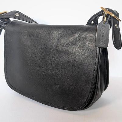 Vintage Coach Black Leather Patricia's Legacy Leather Flap Crossbody Purse