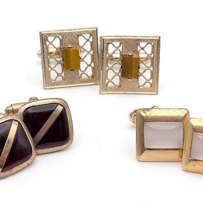 Cufflink Collection | 3 Pairs of Vintage Cufflinks | Anson | Dante