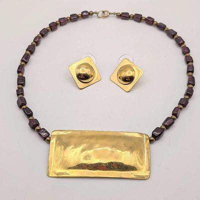 Vintage Carlton Ridge for Sutton Hoo Necklace and Earrings Set
