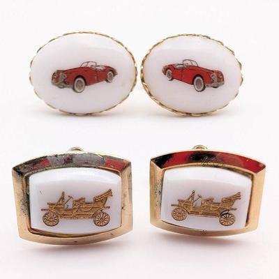 Cufflink Collection | 2 Pair of Car Themed Cufflinks