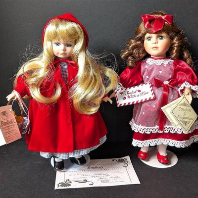 2 Vintage Dolls | Little Red Riding Hood by Bradley | Sealed w/ A Kiss by Collector's Choice