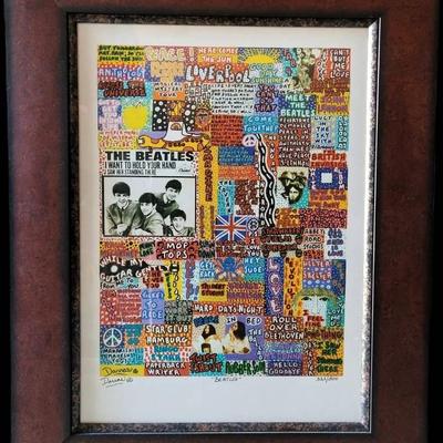 Numbered Mike Darras BEATLES Pop Art Print Custom Framed 322/500