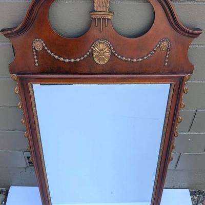 Vintage Kindel Furniture Company Georgian Style Wall Mantle Console Mirror