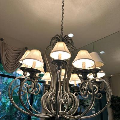 chandlier in dining room