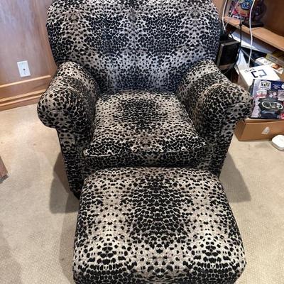 upholster chair and ottoman