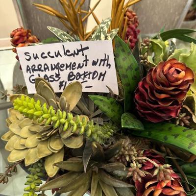 dining room succulent centerpiece