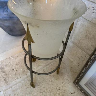 vase with iron stand