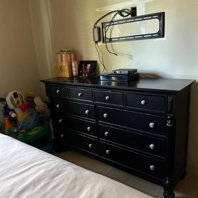 black triple dresser