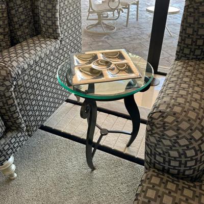 modern glass side table