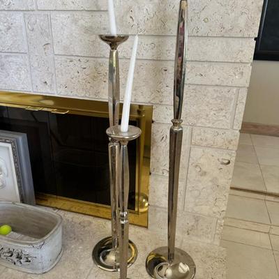 3 large candlestick holders