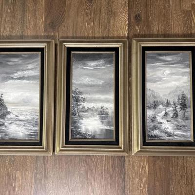 Vintage Myrtle La Chance landscape oil paintings