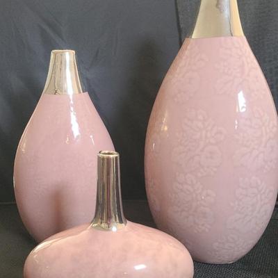 Mauve and Silver Vases