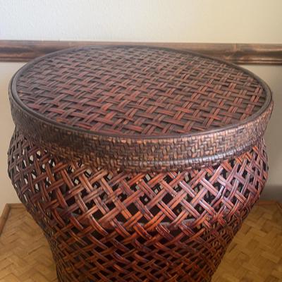 Bamboo Round Storage Table