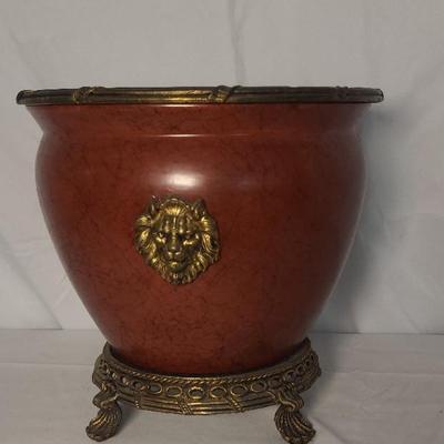Asian Style Metal and Ceramic Pot