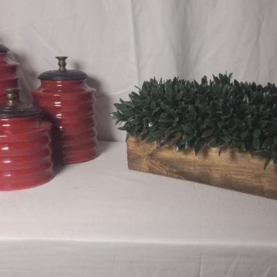 Red Ceramic Canster Set and More