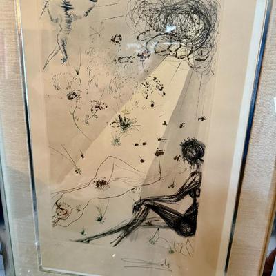 Sale Photo Thumbnail #19: 1970s Salvador Dali signed etching "Black Girl of Jerusalem" from the "Song of Solomon" suite