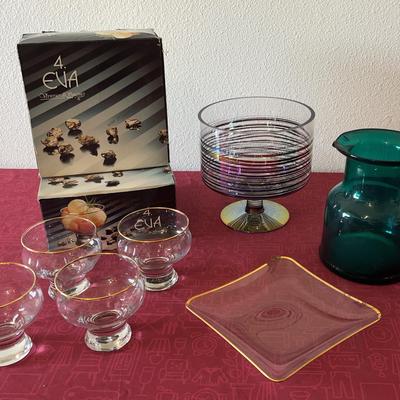 Durobor Gold Rimmed Dessert Dishes With Colorful Trifle Bowl And More