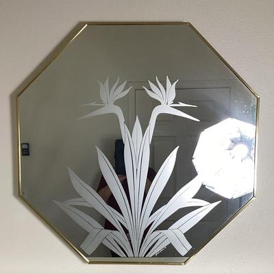 Windsor Art Products “Bird Of Paradise” Etched Glass Mirror 