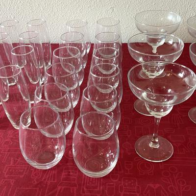 Martini, Wine, And Champagne Glasses