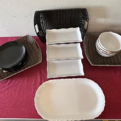 Black And White Dishes (Pier 1, Ceriart, What A Dish, Royal Norfolk And more)