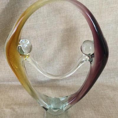  Murano Style Hand Blown Dancing Couple Art Sculpture 