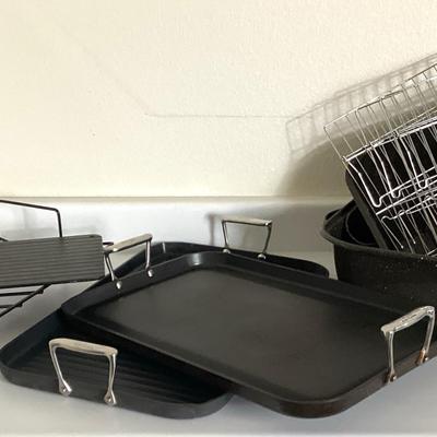 Enamel Roasting Pans, Racks And All-Clad