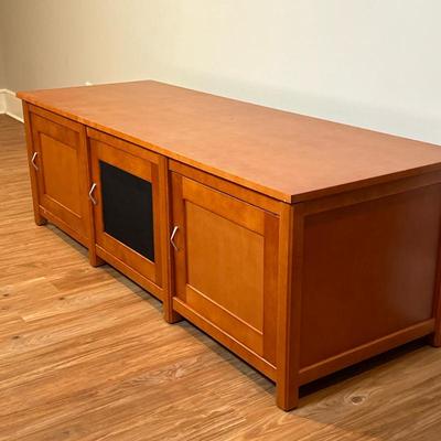 Sanus "Woodbrook" Entertainment Cabinet | Sanus (Eden Prairie, Minnesota) "Woodbrook Series" cherry lowboy...