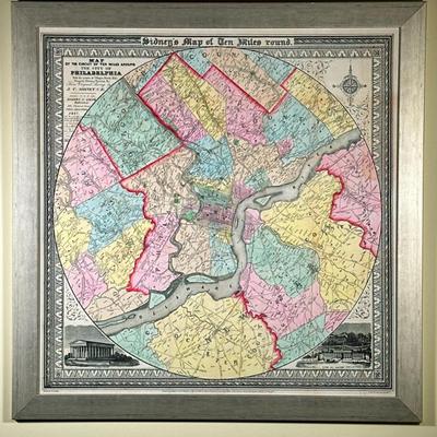 Robert P. Smith (American, 1827-1898) Map - "...Philadelphia" | Section of a map entitled "Map of the Circuit of Ten Miles...