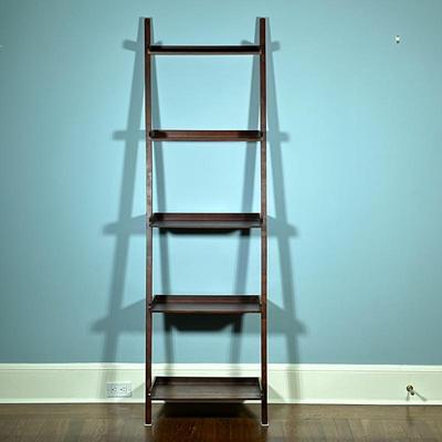 Leaning Ladder Bookshelf | Five-tiered leaning ladder bookshelf. - h. 65.75 x w. 21 x d. 23 in
