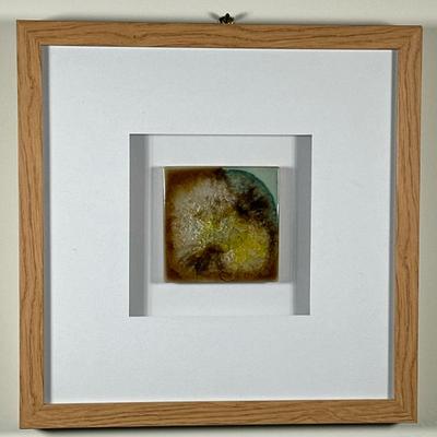 Abstract Artwork - Geode | Square abstract artwork (print) in a white frame, featuring an artist rendition of a geode-like object with...