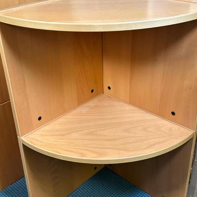 Swedish Style One-Shelf Corner Round - 2/2 | Swedish-style one-shelf corner round, as additional storage to a bookshelf. - h. 31.25 x w....