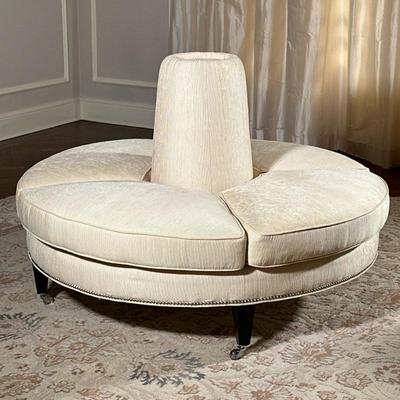 Circular Confidante Sofa | Vintage (mid-20th century) circular "confidante" sofa (designed to encourage conversation at...