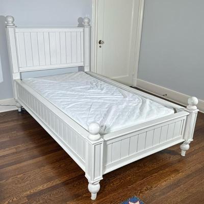 Pottery Barn Bed - Twin-Sized - 1/2 | Pottery Barn (San Francisco, California) twin-sized "Catalina" bed frame in painted...