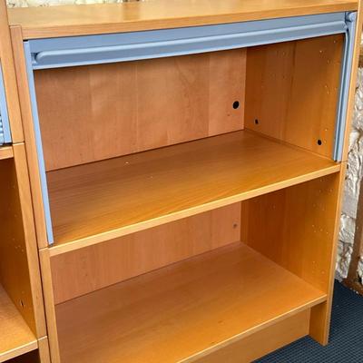 Swedish Style Two-Shelf Module with Blind - 2/2 | Swedish-style two-shelf bookshelf module with pull-down blind. - h. 47.5 x w. 33 x d....