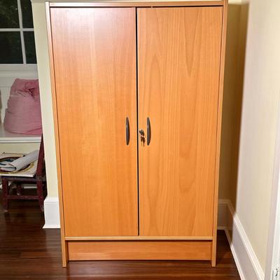 Swedish Style Cupboard - 2/2 | Swedish-style closed-door cupboard unit with three inner shelves, and lock/key for safekeeping. - h. 55 x...