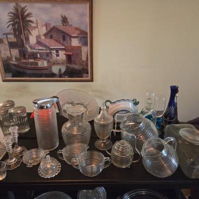 Discontinued Manhattan Clear Depression Glass by Anchor Hocking