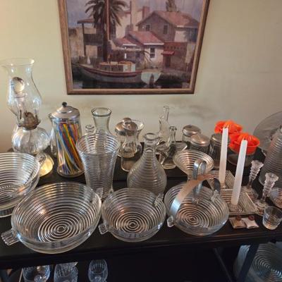Discontinued Manhattan Clear Depression Glass by Anchor Hocking
