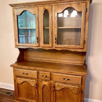 046-KIT: Oak China Cabinet and Buffet