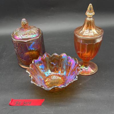BE204 Trio Of Carnival Glass